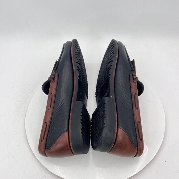 Allen Edmonds Nashua Men Size 9.5D Black Brown Leather Tassel Loafer Dress Shoes - Picture 8 of 14